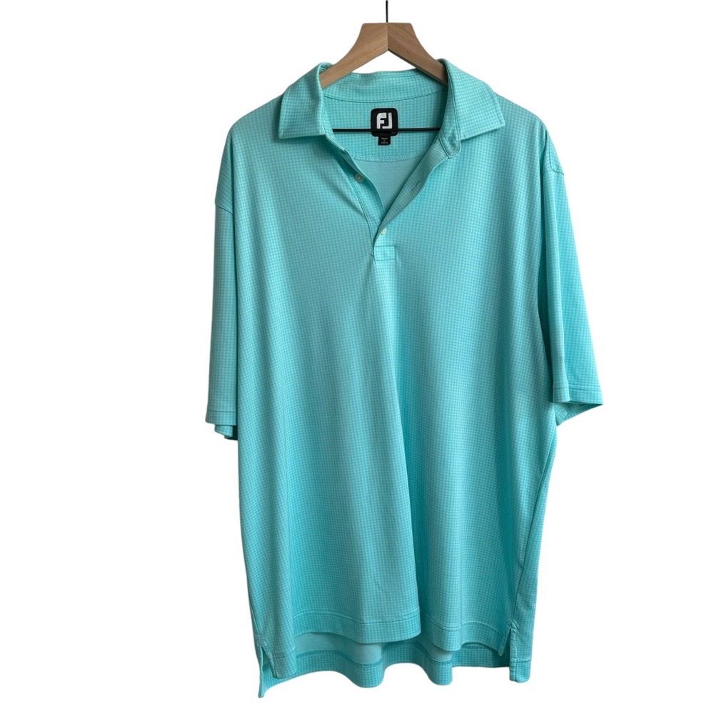 Footjoy Golf Shirt‎ Diamond Short Sleeve Polo Men's XXL Turquoise Tampa Bay